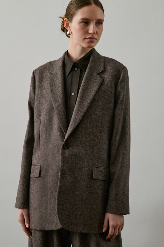 Veste Dune - Marron/Écru - Laine - Femme